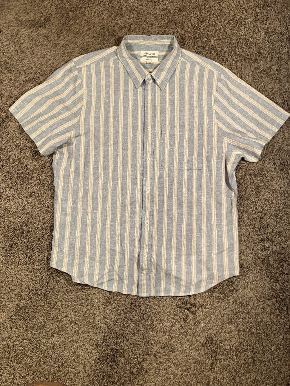 Madewell Men's Perfect Fit short sleeve Button Up shirt